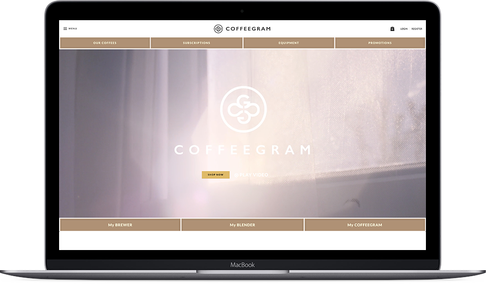 Coffeegram website on macbook