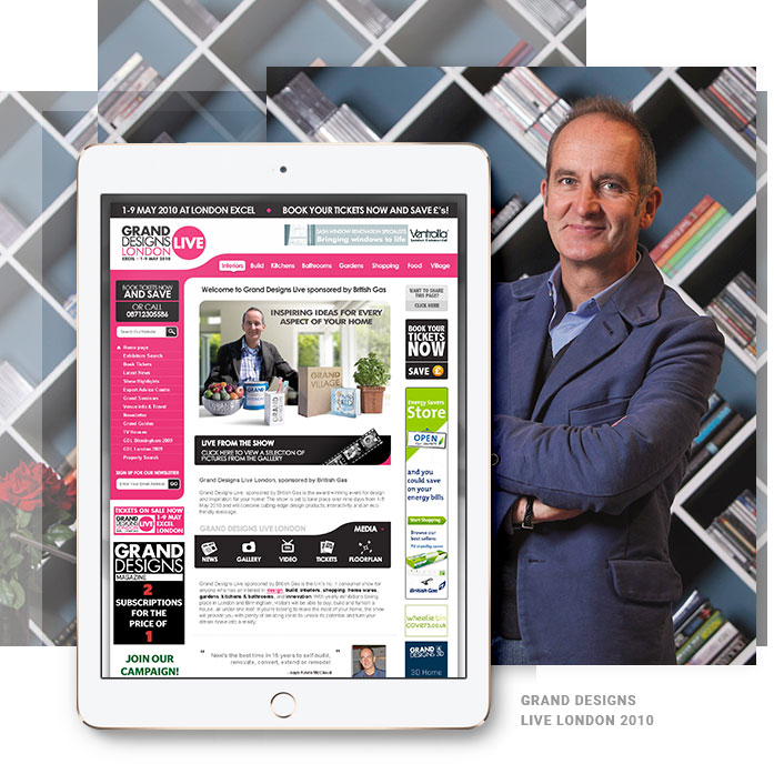Grand Designs Live website example image on device
