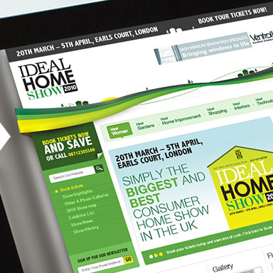 Ideal Home Show website example image