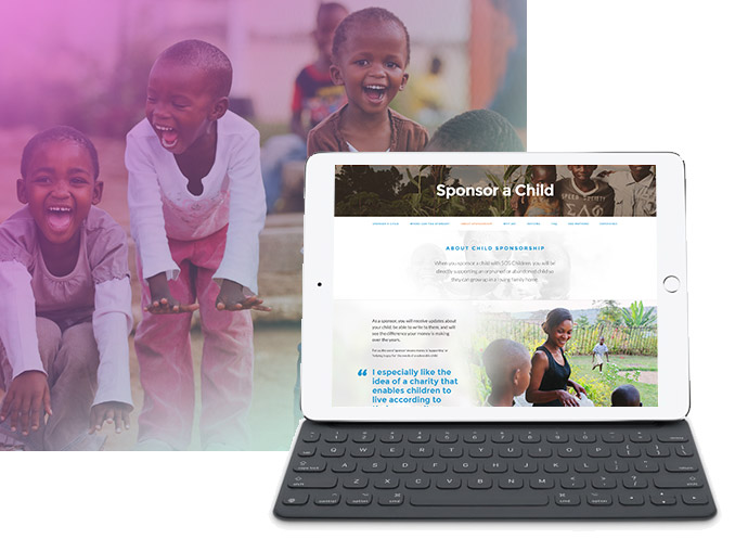 Example responsive design for Sponsor a child website