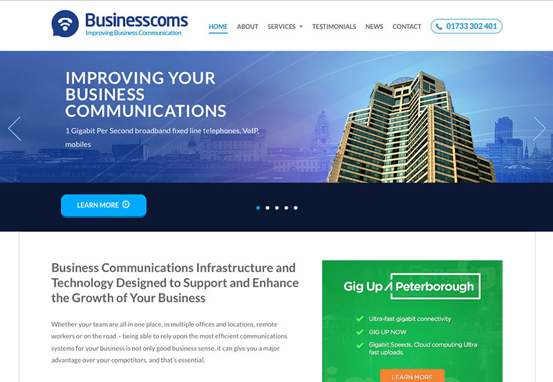 Businesscoms website screenshot