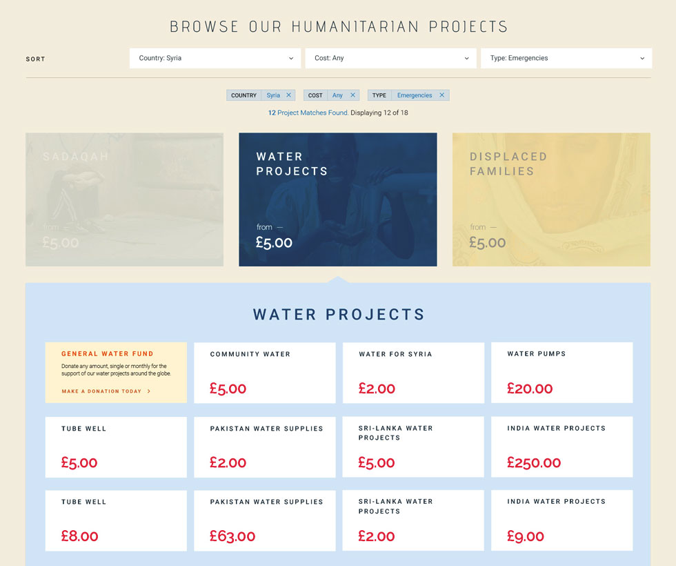 Human Relief Foundations Water Projects website screengrab