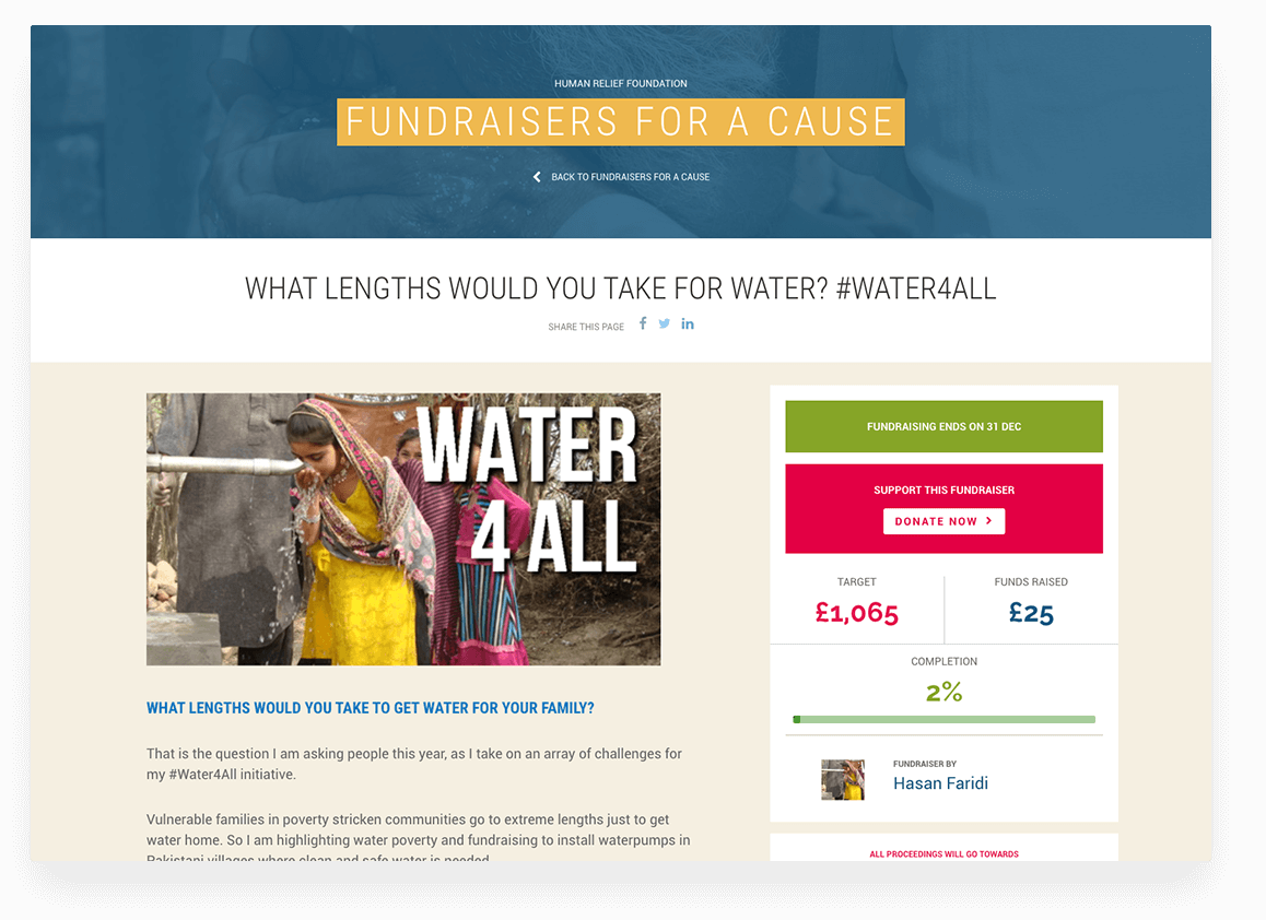 Water 4 All Fundraising page