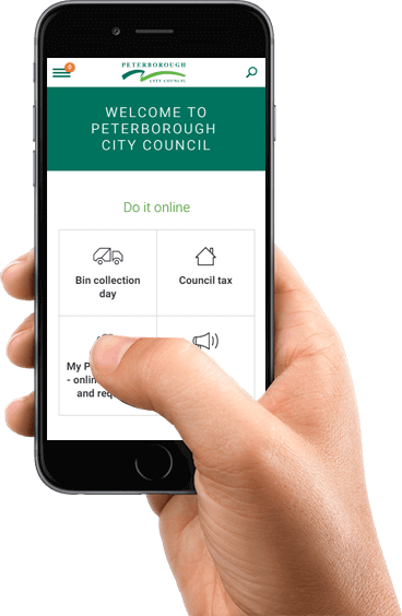 Peterborough City Council mobile responsive website screenshot